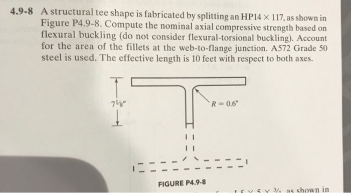 Solved 4.9-8 A structural tee shape is fabricated by | Chegg.com