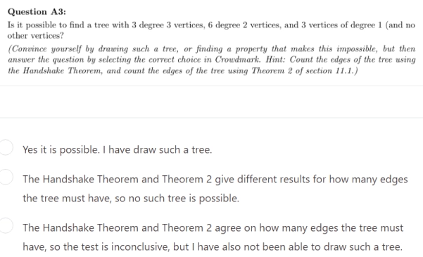 Solved Question A3: Is it possible to find a tree with 3 | Chegg.com