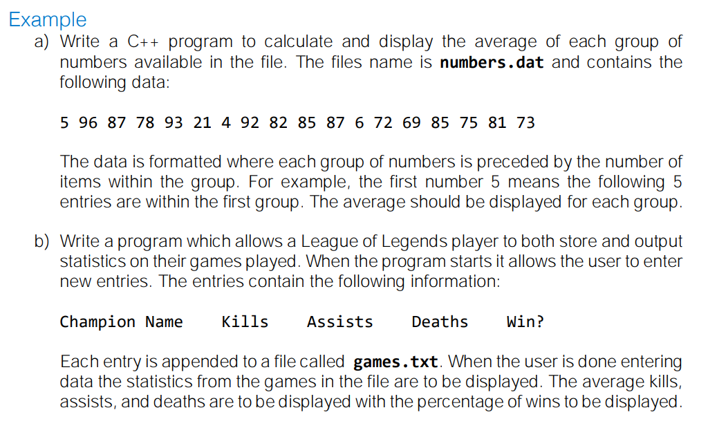 Solved Example a) Write a C++ program to calculate and | Chegg.com