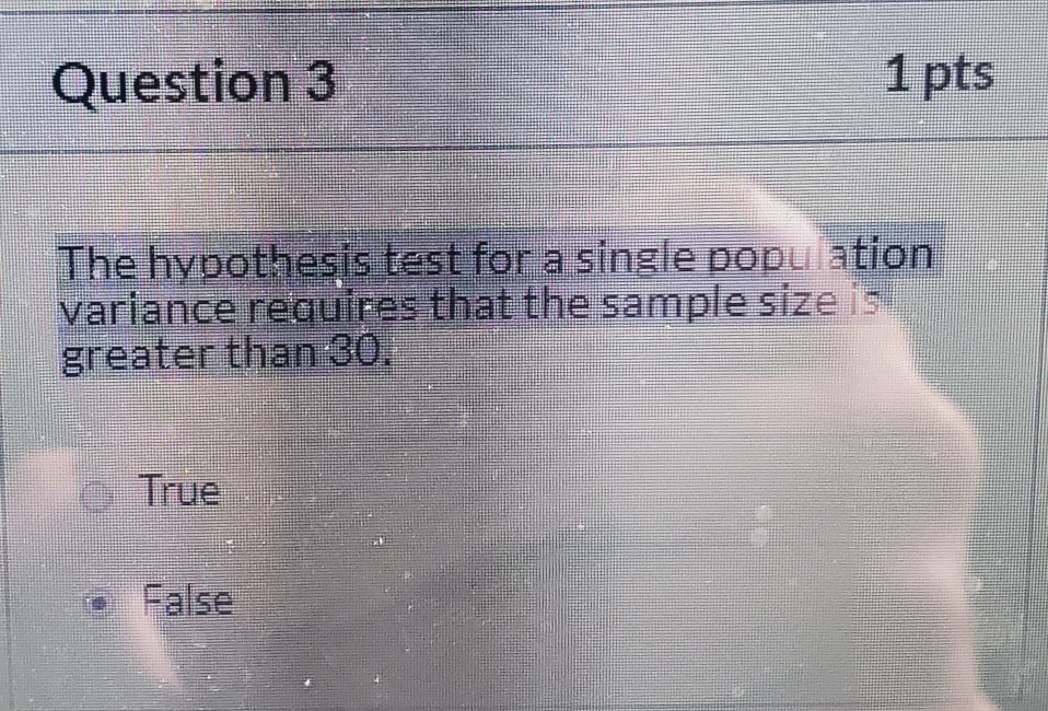 Solved Question 2 1 pts The test statistic that is used to | Chegg.com