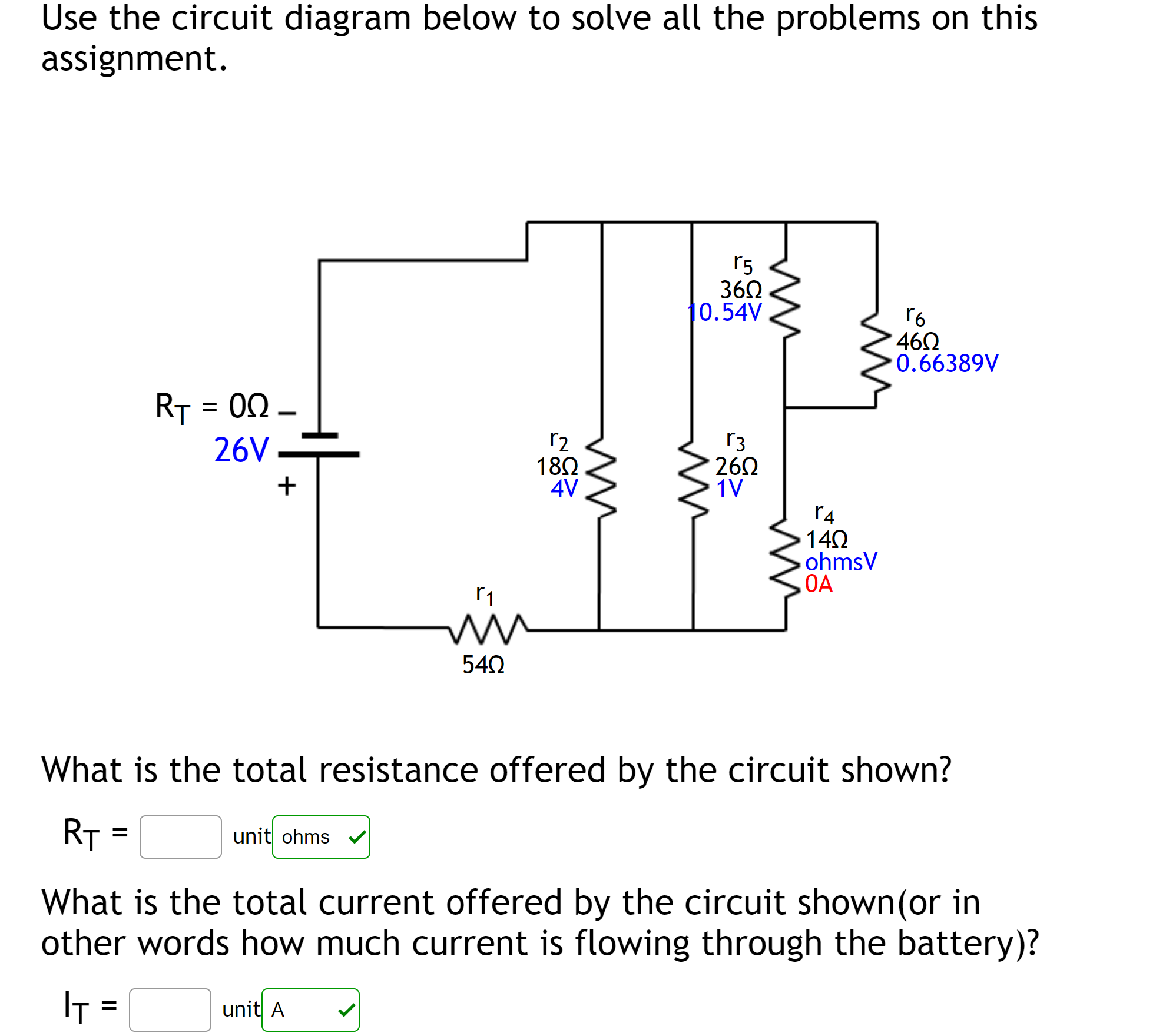 Solved Use the circuit diagram below to solve all the | Chegg.com