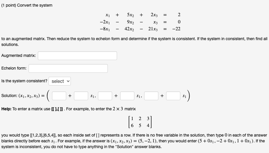 Solved (1 point) Convert the system | Chegg.com