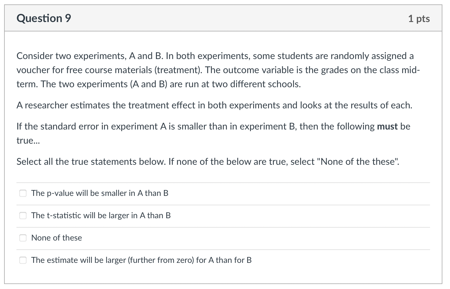 Solved Consider Two Experiments, A And B. In Both | Chegg.com