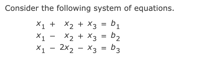 Solved Consider the following system of equations. | Chegg.com