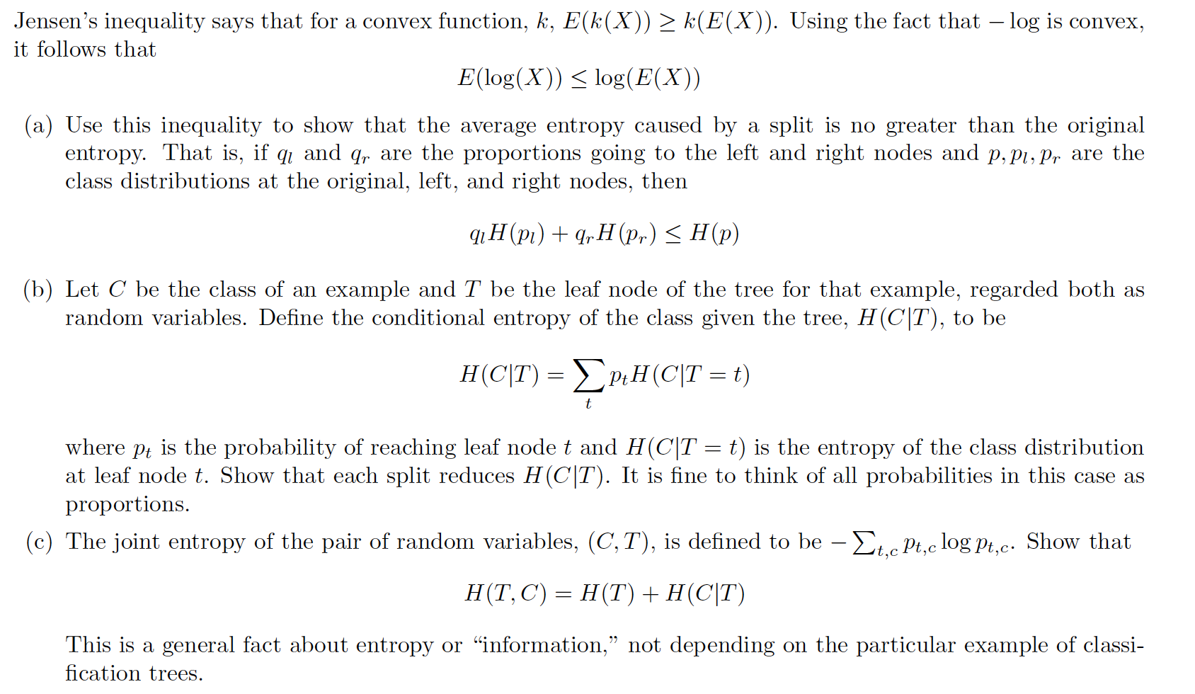 Jensen's Inequality Says That For A Convex Function, | Chegg.com