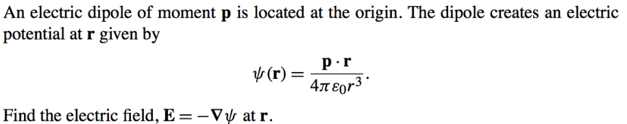 Solved An electric dipole of moment p is located at the | Chegg.com