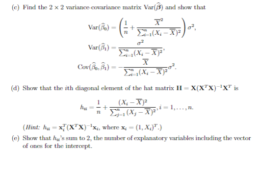 Yi=β0+β1Xi+εi,i=1,…,n where εi 's are iid normal with | Chegg.com