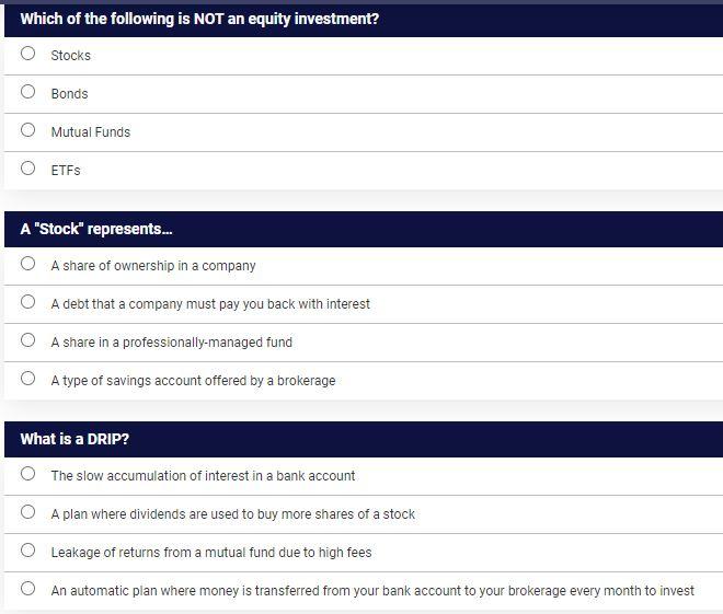 Solved Which Of The Following Is NOT An Equity Investment Chegg