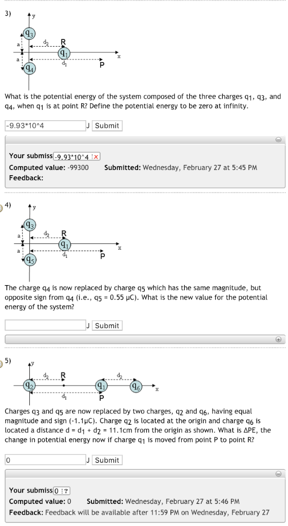 Solved A point charge q2 = -1.1 μC is fixed at the origin of | Chegg.com