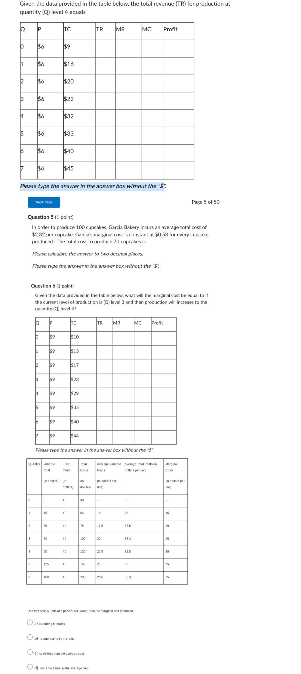 Solved Given the data provided in the table below, the total | Chegg.com