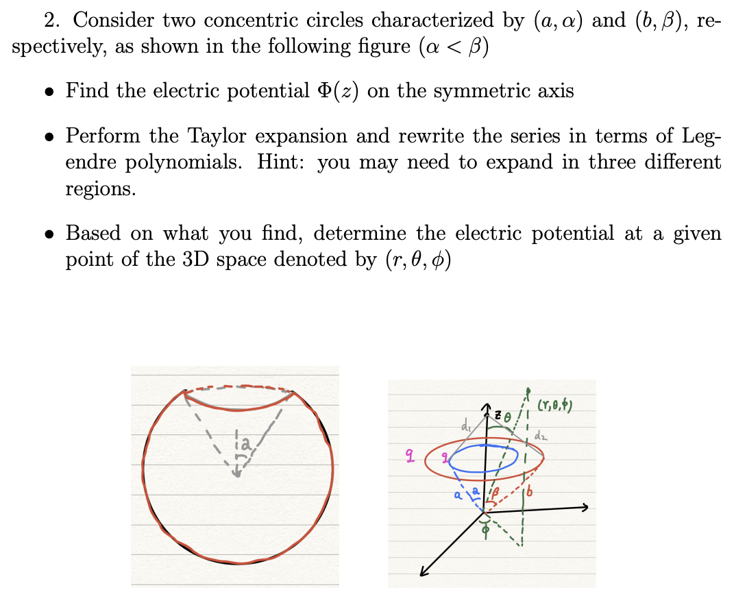 Solved 2. Consider Two Concentric Circles Characterized By | Chegg.com