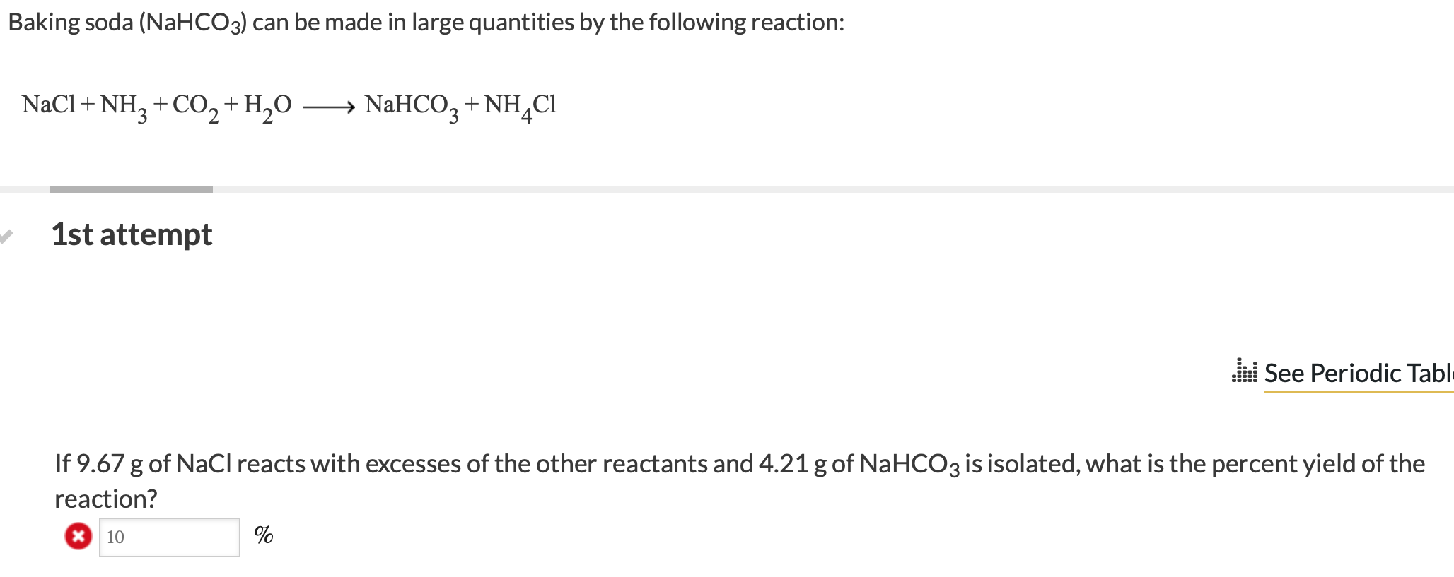 Solved Baking soda (NaHCO3) can be made in large quantities