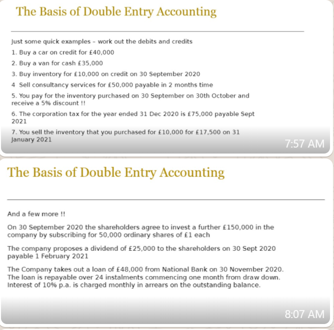 Solved The Basis Of Double Entry Accounting Just Some Quick | Chegg.com