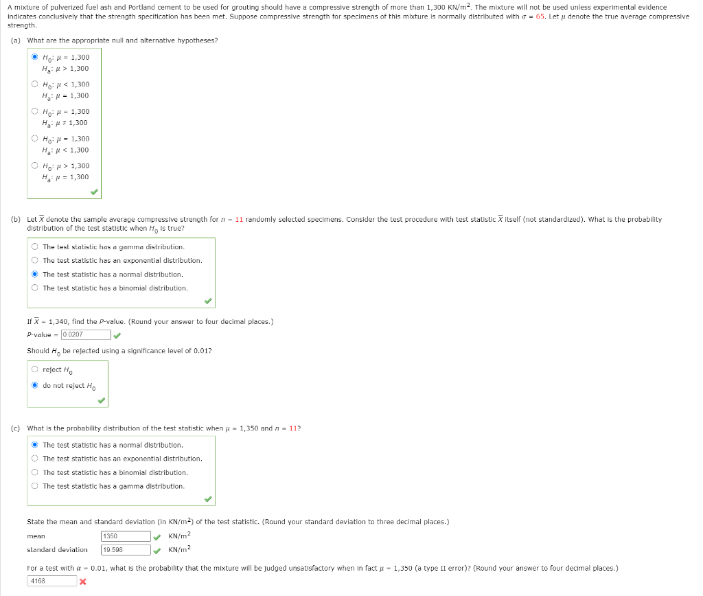 Solved A mixture of pulverized fuel ash and Portland cement