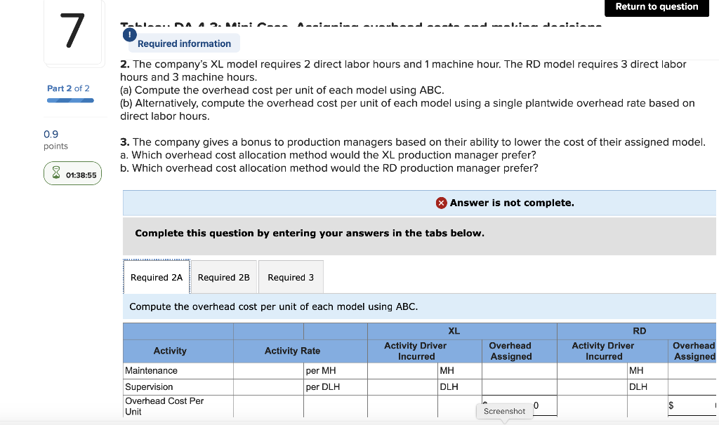 Return to question 7 Required information Tableau DA | Chegg.com