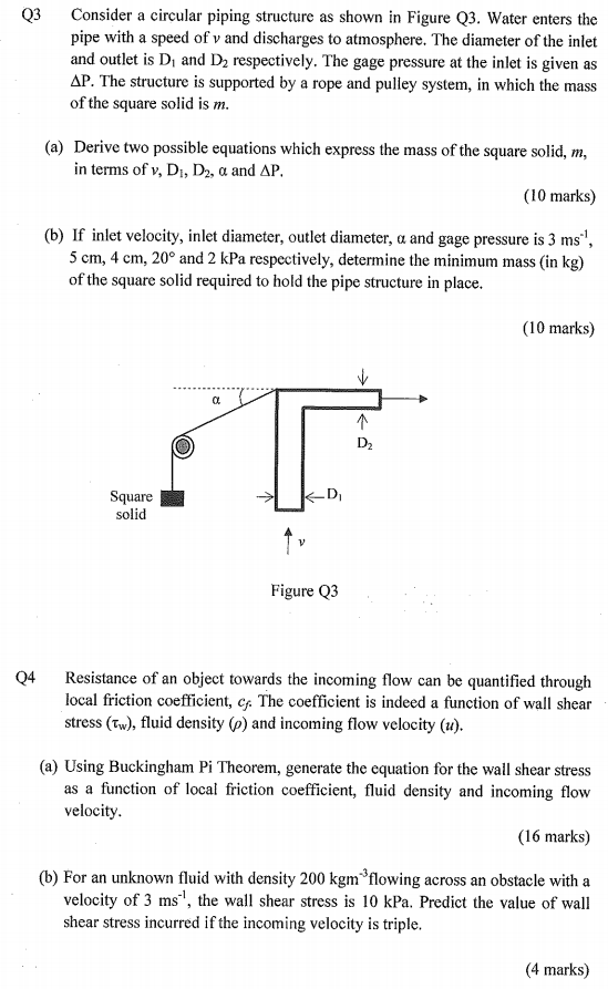 Solved Q3 Consider a circular piping structure as shown in | Chegg.com