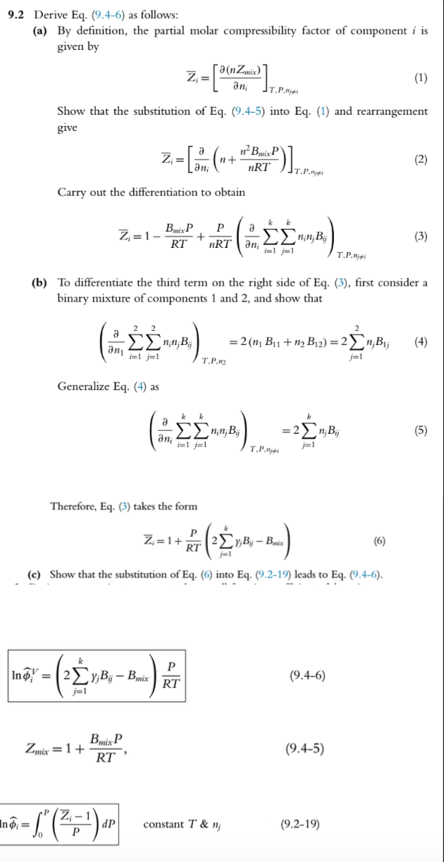 Solved The definition of compressibility factor Z, Eq.