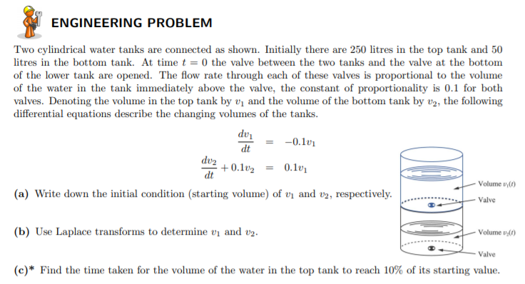 Solved ENGINEERING PROBLEM Two cylindrical water tanks are | Chegg.com