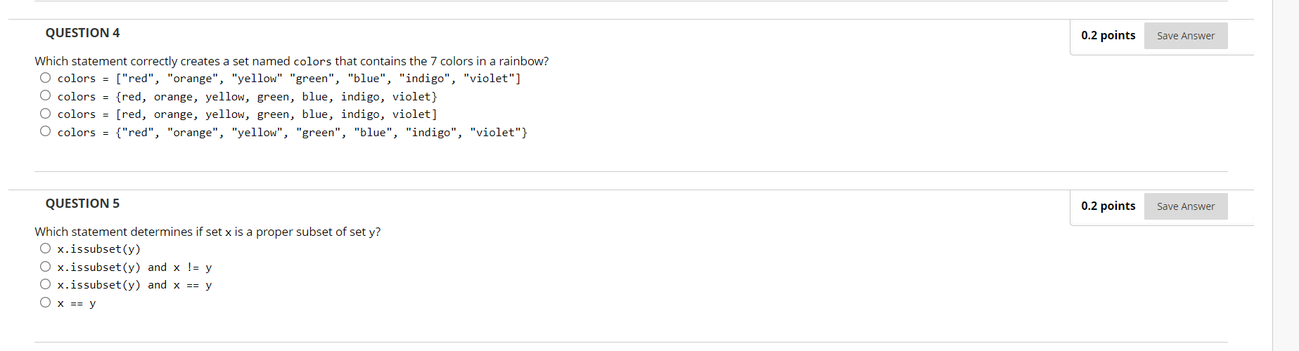 Solved QUESTION 4 0.2 points Save Answer Which statement | Chegg.com