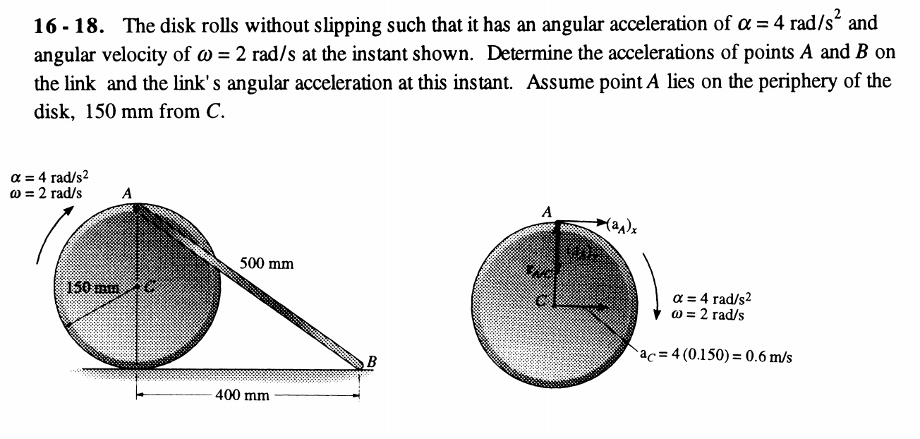 Solved 16 - 18. The disk rolls without slipping such that it | Chegg.com