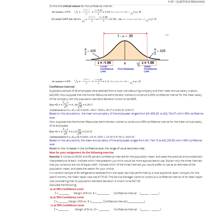 Solved To find the critical values for the confidence | Chegg.com