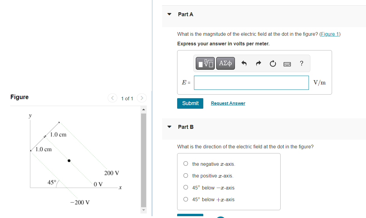 Solved What is the magnitude of the electric field at the | Chegg.com