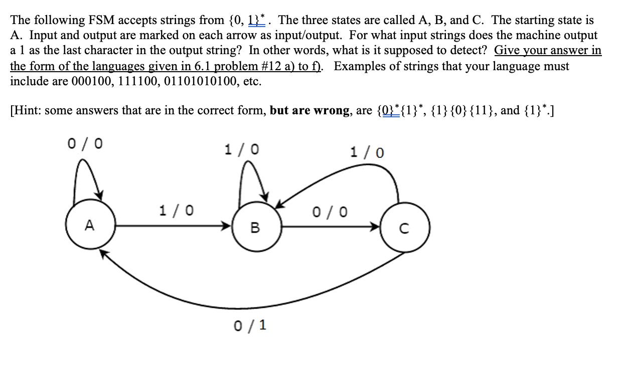 Solved The following FSM accepts strings from {0, 1**. The | Chegg.com