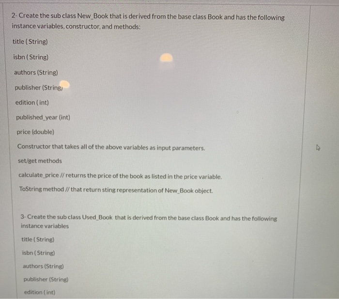 Solved 1- Create the base class Book that has the following | Chegg.com