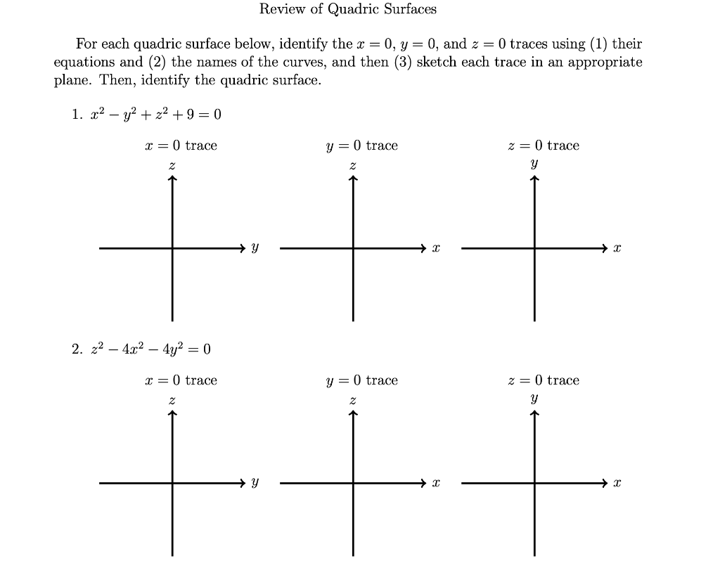 solved-review-of-quadric-surfaces-for-each-quadric-surface-chegg