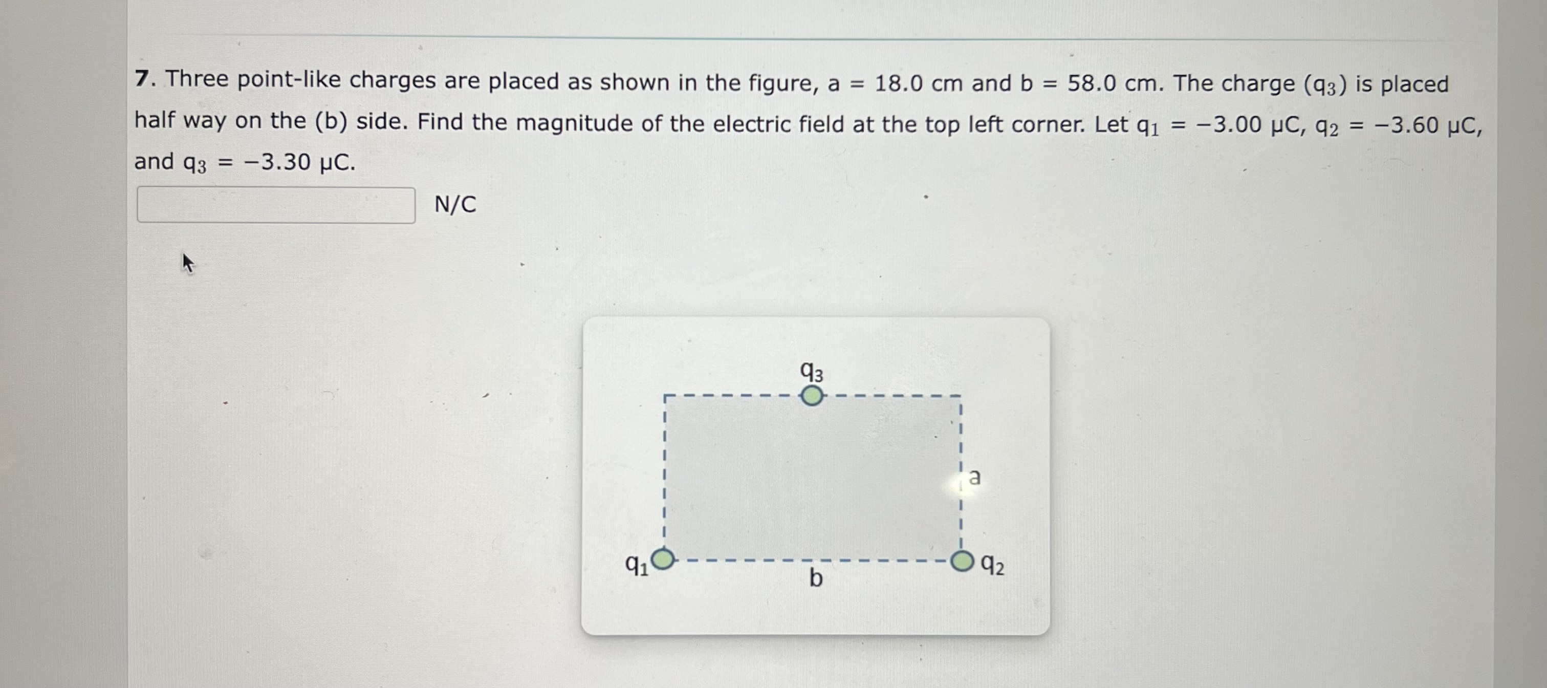 Solved Three point-like charges are placed as shown in the | Chegg.com