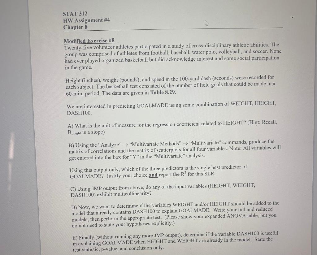 STAT 312 HW Assignment #4 Chapter 8 Modified Exercise | Chegg.com