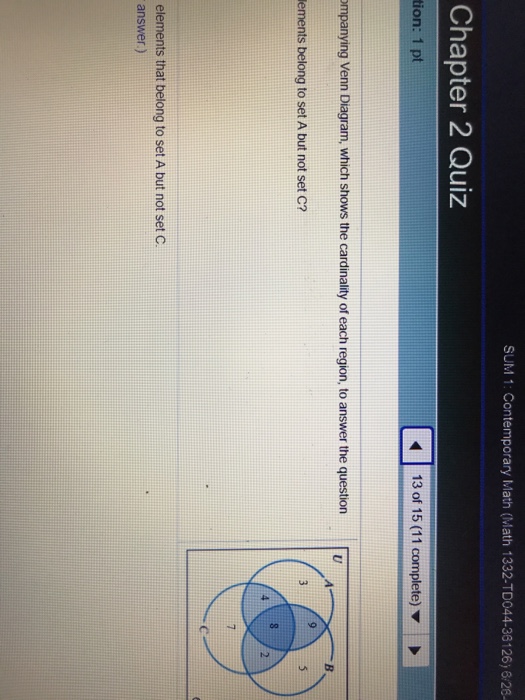 Solved SUM 1: Contemporary Math (Math 1332-TD044-36126) 8-26 | Chegg.com