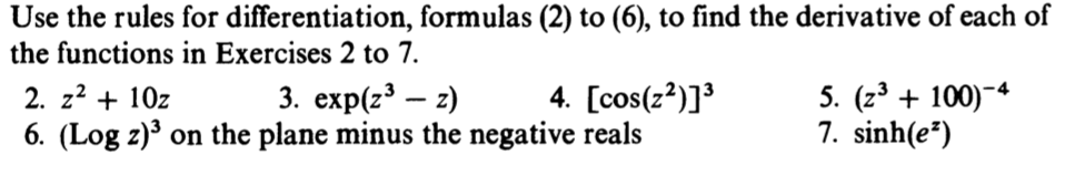 Solved Use the rules for differentiation, formulas (2) to | Chegg.com