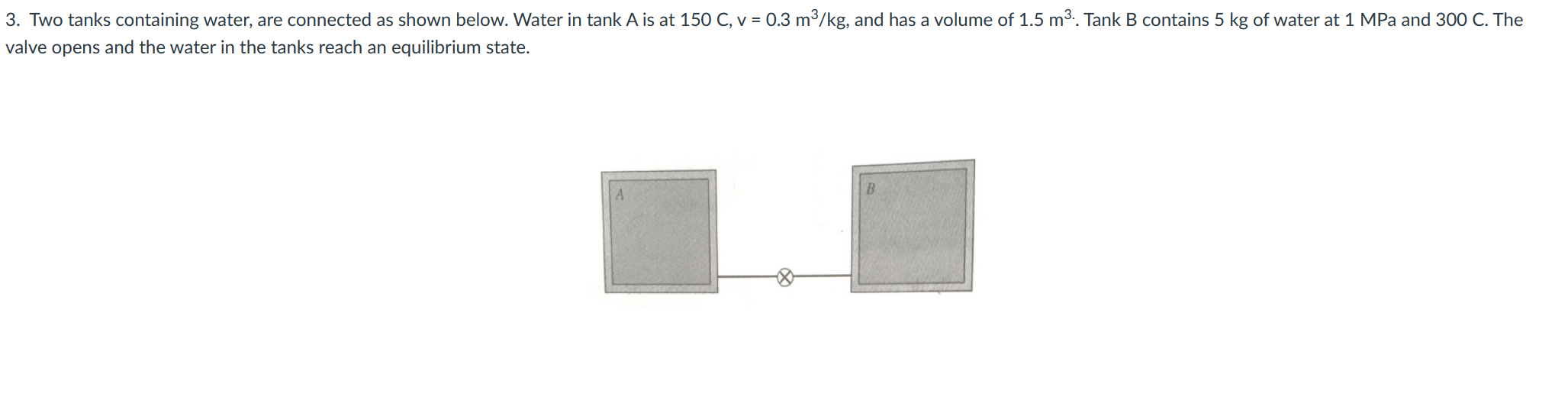 Solved 3. Two tanks containing water, are connected as shown | Chegg.com