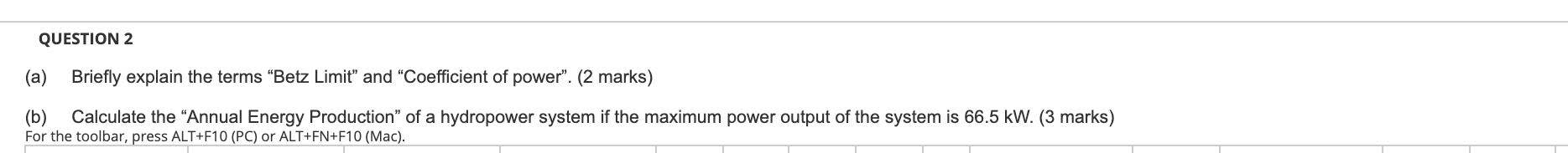 Solved QUESTION 2 (a) Briefly explain the terms “Betz Limit