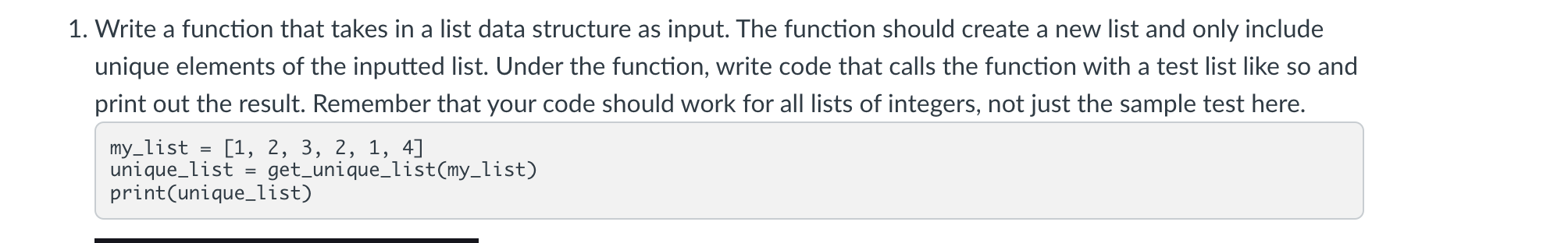 Solved a 1. Write a function that takes in a list data | Chegg.com