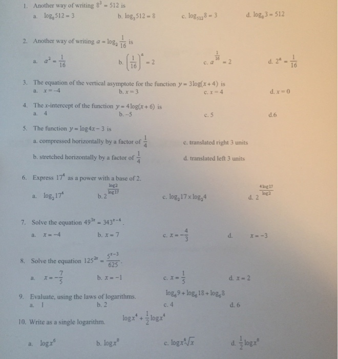 value of log 8 512