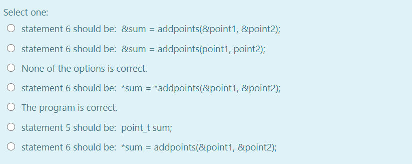 Solved Function addpoints is supposed to return a pointer to | Chegg.com
