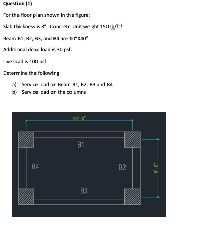 Solved Question (1) For the floor plan shown in the figure: | Chegg.com