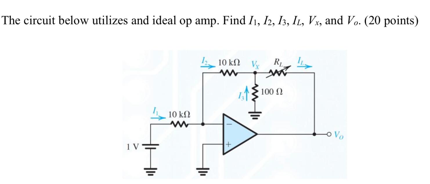 Solved The circuit below utilizes and ideal op amp. Find I1, | Chegg.com