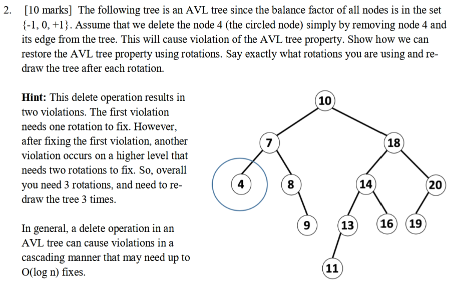 Solved [10 marks] The following tree is an AVL tree since