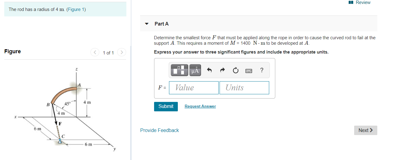 Solved Review The Rod Has A Radius Of 4 M. (Figure 1) Part A | Chegg.com