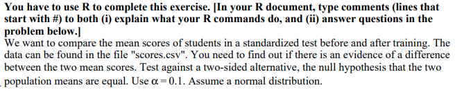 Solved You have to use R to complete this exercise. [In your | Chegg.com