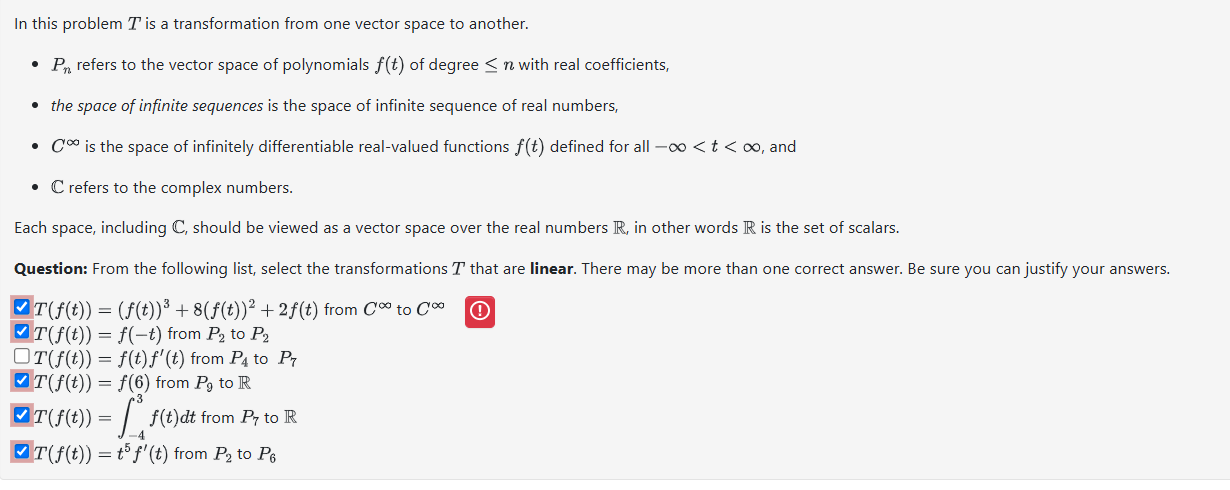 Solved In ﻿this problem T is ﻿a transformation from one | Chegg.com