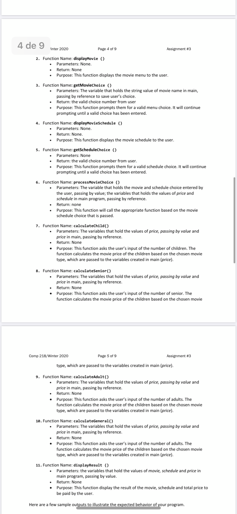 Solved 3 de 9 linter 2020 Page 3 of 9 Assignment #3 | Chegg.com