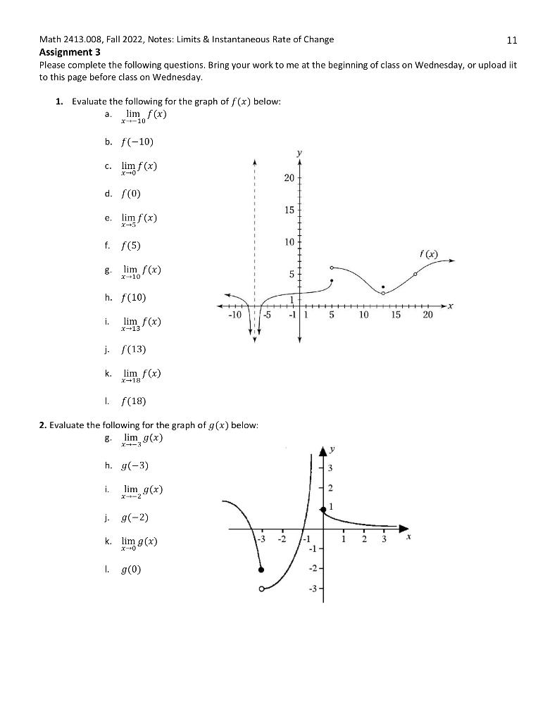 Solved Math 2413.008, Fall 2022, Notes: Limits \& | Chegg.com