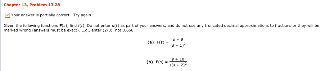 Solved Chapter 13, Problem 13.28 Your Answer Is Partially | Chegg.com