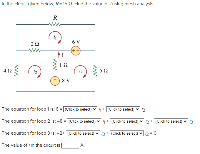 Solved In the circuit given below, R= 15 . Find the value of | Chegg.com
