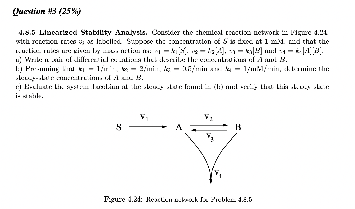 Solved Question #3 (25%) 4.8.5 Linearized Stability | Chegg.com