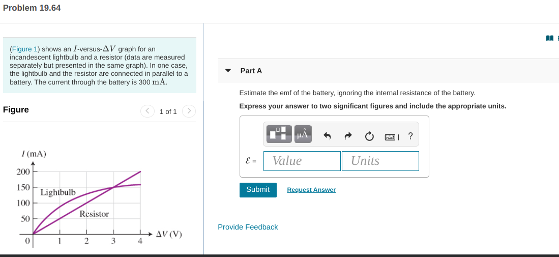 Solved Problem 19.64 (Figure 1) shows an I-versus-AV graph | Chegg.com